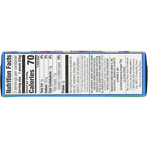 Annies Homegrown Organic Mini Bunny Fruit Snack 5 Count, 4 Oz