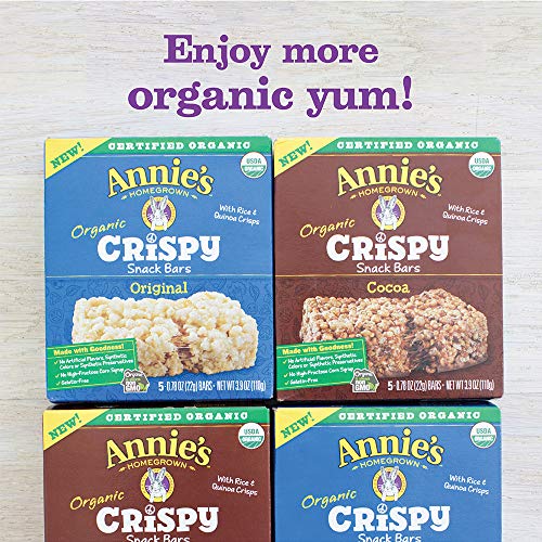 Annies Homegrown Organic Original Crispy Snack Bars, 3.9 Oz, 5
