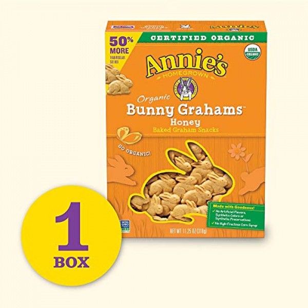 Annies Organic Honey Bunny Grahams Baked Graham Snacks, 11.25 oz