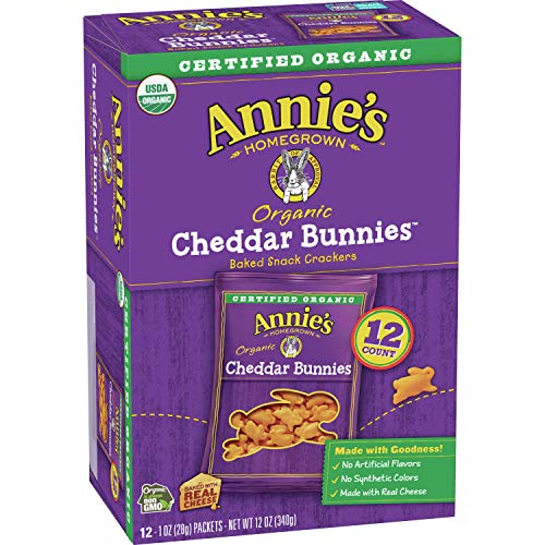 Annies Organic Cheddar Bunnies Baked Snack Crackers Pack Of 4
