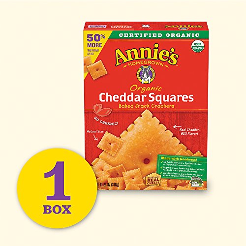 Annies Organic Cheddar Squares Baked Snack Crackers 11.25 Oz