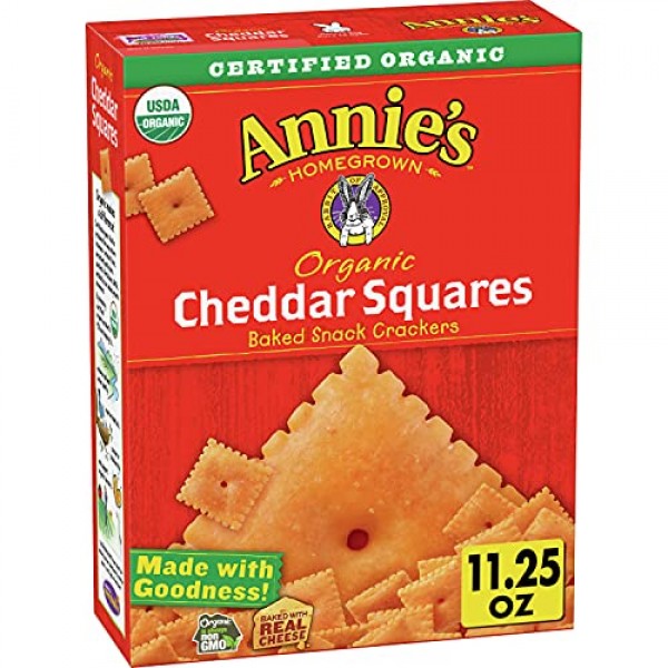 Annies Organic Cheddar Squares Baked Snack Crackers 11.25 oz