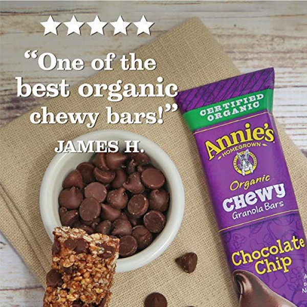 Annies Organic Chewy Granola Bars, Chocolate Chip, 6 Bars, 0.89