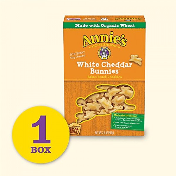 Annies Organic White Cheddar Bunnies Baked Snack Crackers, 7.5 oz