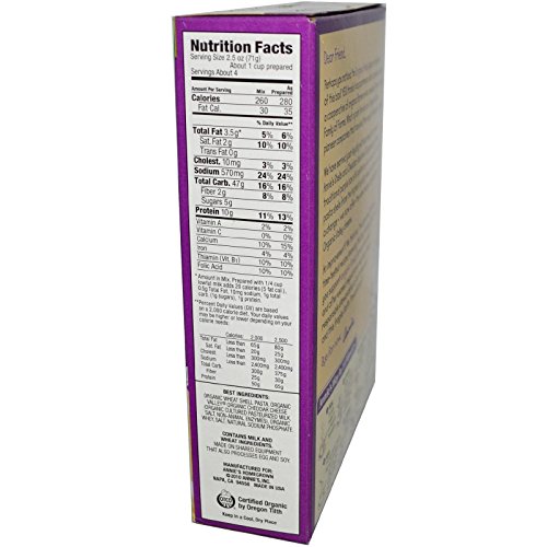 Certified Organic Macaroni &Amp; Cheese, Shells &Amp; White Cheddar, Fam