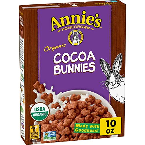 Annies Organic Cereal, Cocoa Bunnies, Oat, Corn, Rice Cereal, 1