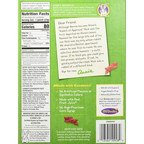 Annies Homegrown Homegrown Fruit Snacks Variety Pack Net Wt 42