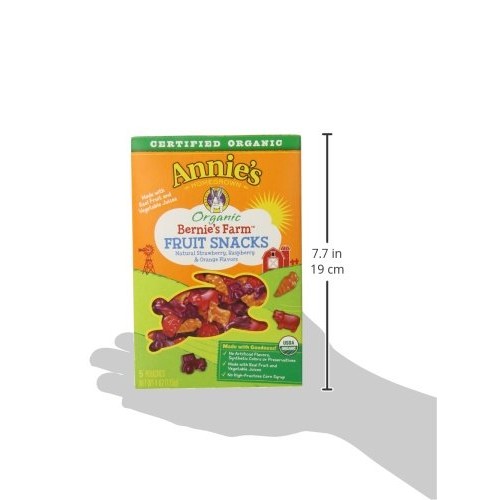 Annies Organic Bernies Farm, Fruit Snacks, 5 Pouches, 0.8 Ounc