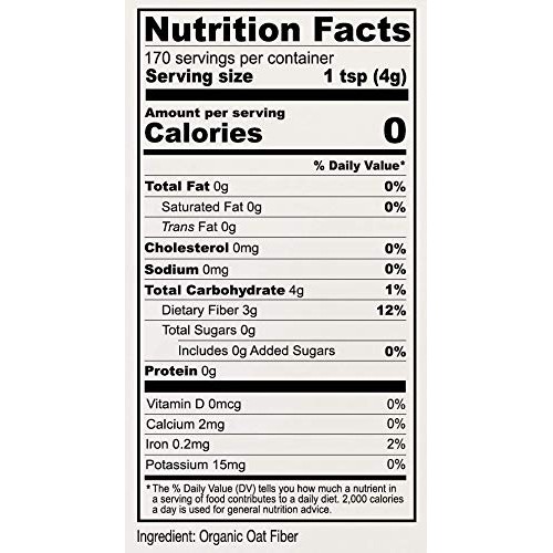 Anthonys Organic Oat Fiber, 1.5 Lb, Gluten Free, Non Gmo, Keto