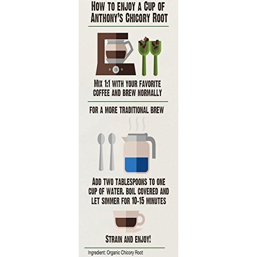 Anthonys Organic Roasted Chicory Root Granules, 1 Lb, Gluten Fr