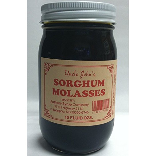 Uncle Johns Sorghum Molasses 15 Ozs Glass Pint