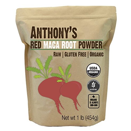 Anthonys Organic Red Maca Powder, 1 Lb, Raw, Gluten Free, Non G