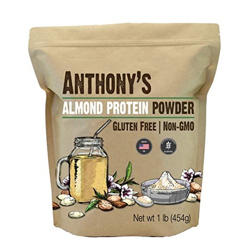 Anthonys Almond Protein Powder, 1 Lb, Gluten Free, Non Gmo, Pla