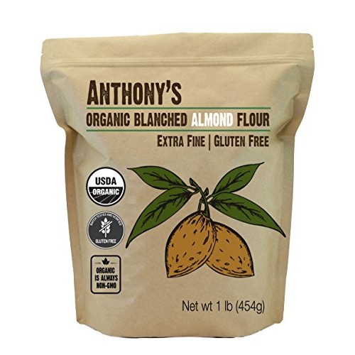 Anthonys Organic Almond Flour, 1Lb, Blanched, Gluten Free, Non