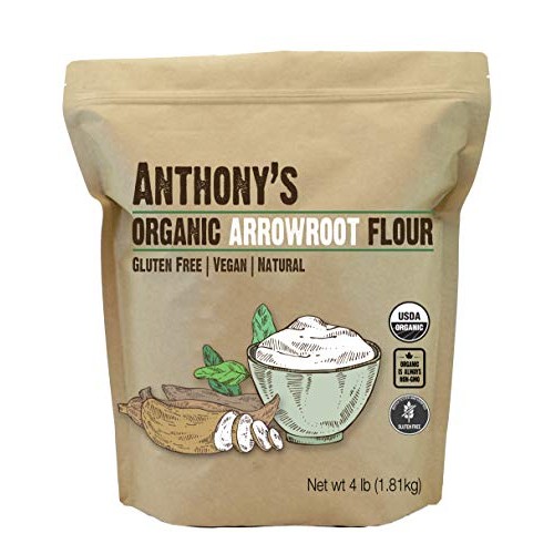 Anthonys Organic Arrowroot Flour, 4 Lb, Batch Tested Gluten Fre