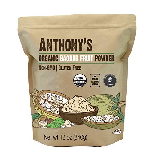 Anthonys Organic Baobab Fruit Powder, 12 Oz, Gluten Free, Non Gmo