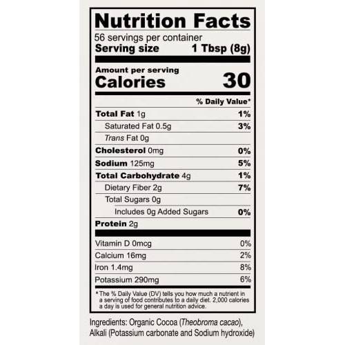 Anthonys Organic Black Cocoa Powder, 1 lb, Unsweetened, Dutch P...