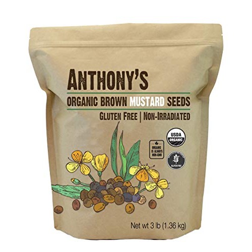 Anthonys Organic Brown Mustard Seeds, 3 lb, Gluten Free, Non GM...