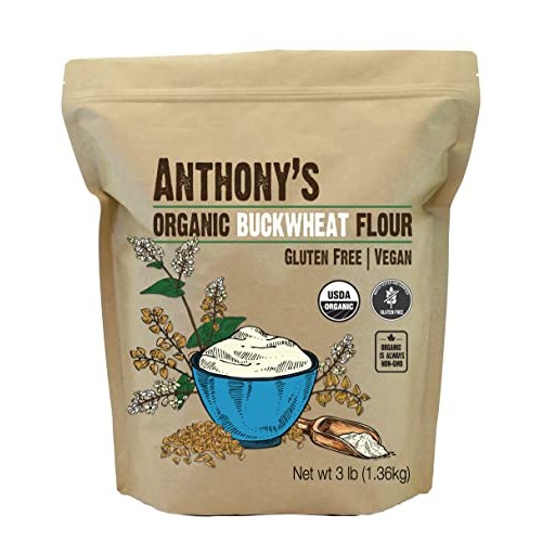 Anthonys Organic Buckwheat Flour, 3 lb, Grown in USA, Gluten Fr...