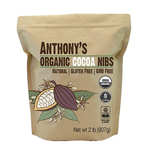 Anthonys Organic Cacao Cocoa Nibs, 2 lb, Batch Tested and Verif...