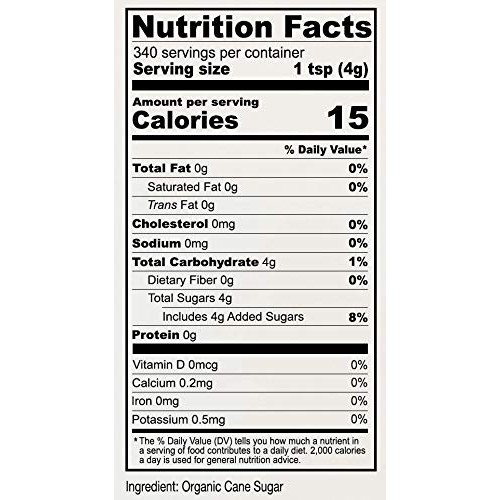 Anthonys Organic Cane Sugar, 3 lb, Granulated, Gluten Free & No...