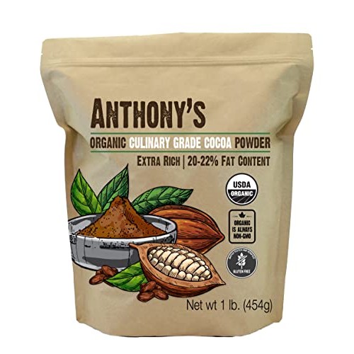 Anthonys Organic Culinary Grade Cocoa Powder, 1 lb, Dutch Proce...