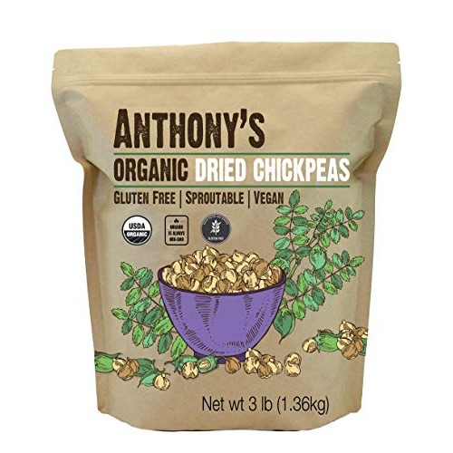 Anthonys Organic Dried Chickpeas, 3 Lb, Dry Garbanzo Beans, Glu