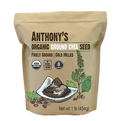 Anthonys Organic Ground Chia Seed, 1 Lb, Finely Ground, Cold Mi