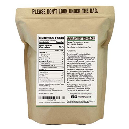 Anthonys Organic Pomegranate Juice Powder, 8 Oz, Gluten Free, N