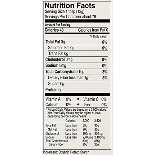 Anthonys Organic Potato Starch, Unmodified, 2 Lb, Gluten Free &Amp;