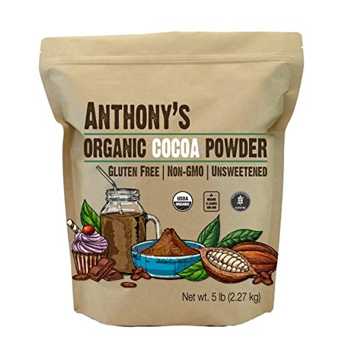 Anthonys Organic Raw Cocoa Powder, 5 lb, Batch Tested and Verif...