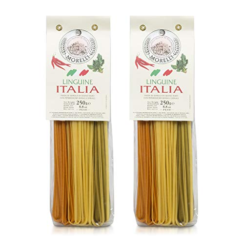 Morelli Linguine Pasta With Wheat Germ, Spinach &Amp; Red Chili Flav
