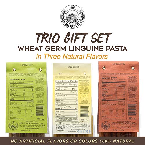 Morelli Pasta Tricolor Linguine Trio Set - 3 Flavors Of Imported