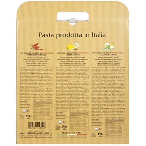 Morelli Pasta Tricolor Linguine Trio Set - 3 Flavors Of Imported