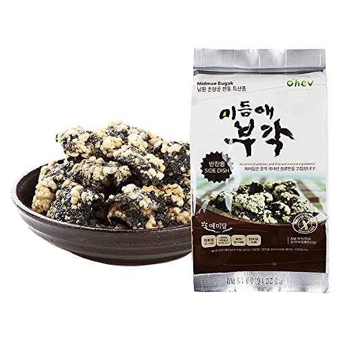 Seaweed Sweet Rice Crisps Crunch Bites Korean Snack For Side Dis