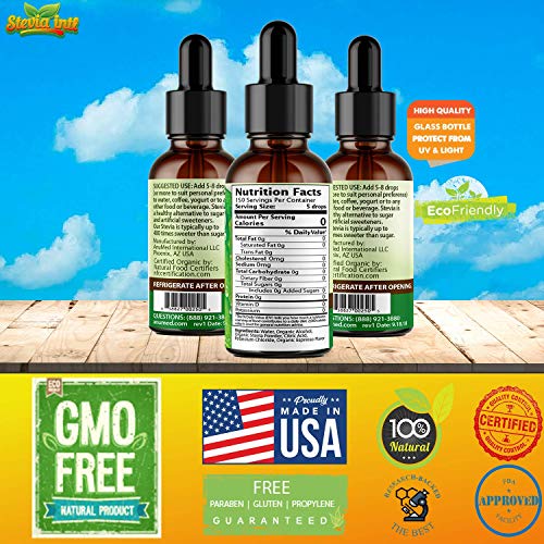 Manhatton Premium Stevia Drops | Organic Liquid Stevia Sweetener