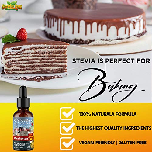 Manhatton Premium Stevia Drops | Organic Liquid Stevia Sweetener