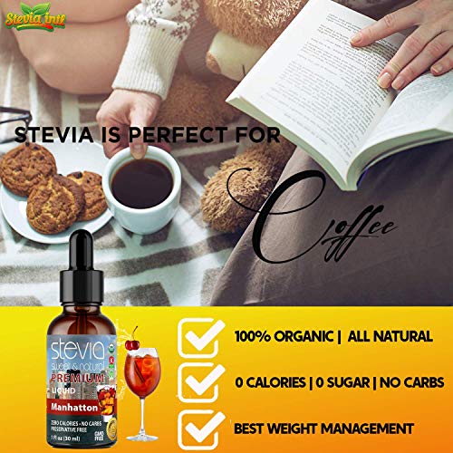Manhatton Premium Stevia Drops | Organic Liquid Stevia Sweetener