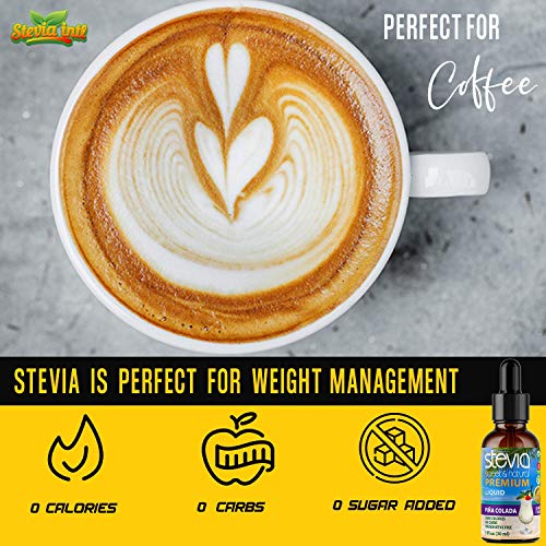 Pina Colada Premium Stevia Drops. Organic Liquid Stevia, Best Su