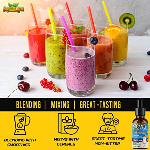 Pina Colada Premium Stevia Drops. Organic Liquid Stevia, Best Su