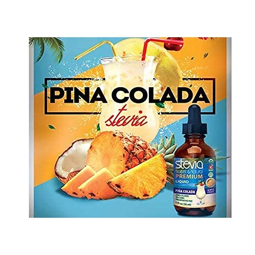 Pina Colada Premium Stevia Drops. Organic Liquid Stevia, Best Su
