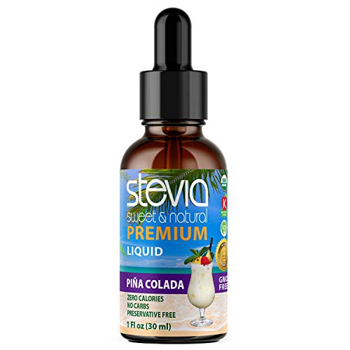 Pina Colada Premium Stevia Drops. Organic Liquid Stevia, Best Su
