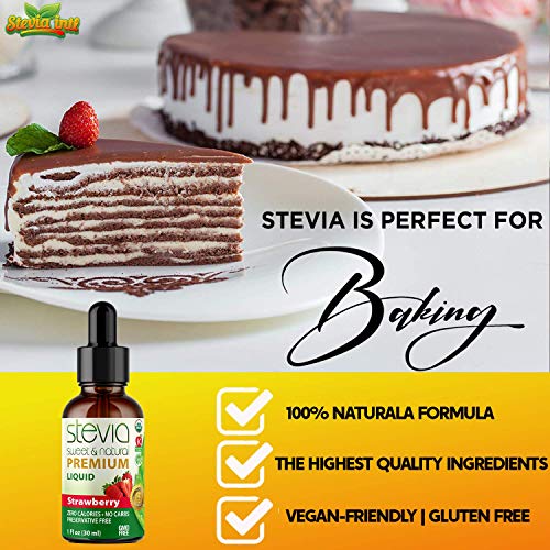 Strawberry Premium Quality Stevia Drops | Organic Liquid Stevia