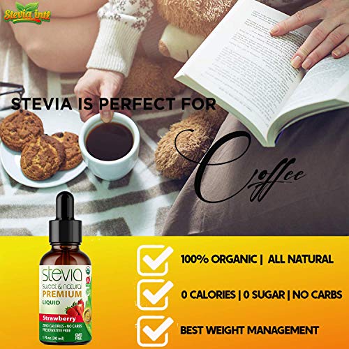 Strawberry Premium Quality Stevia Drops | Organic Liquid Stevia
