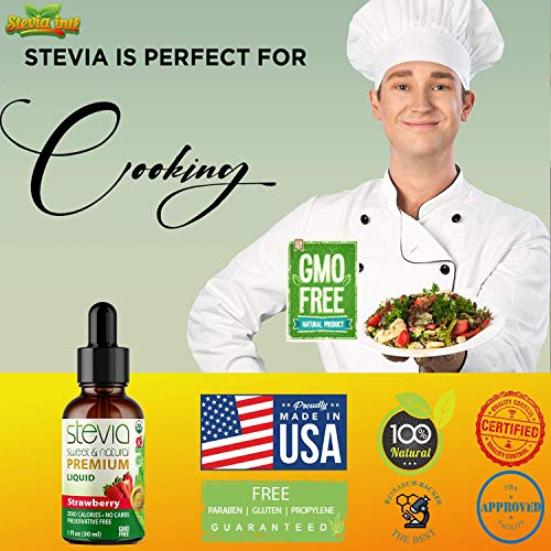 Strawberry Premium Quality Stevia Drops | Organic Liquid Stevia