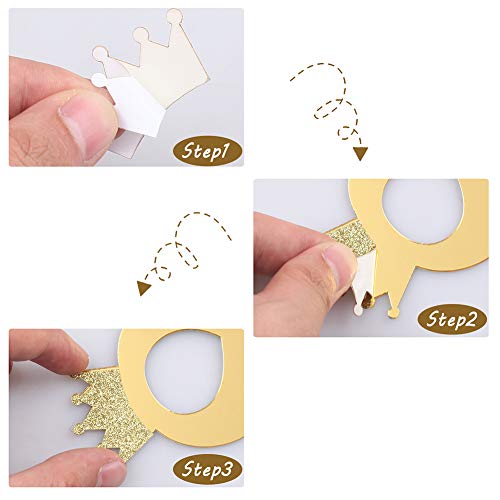 Anyi16 Acrylic Numbers 0-9 Crown Cake Topper And Gold Acrylic Ha