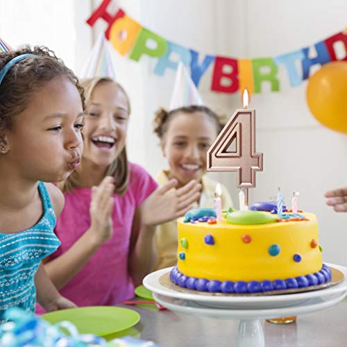 Aostar Birthday Candles Number, Rose Gold Glitter Numeral Candle