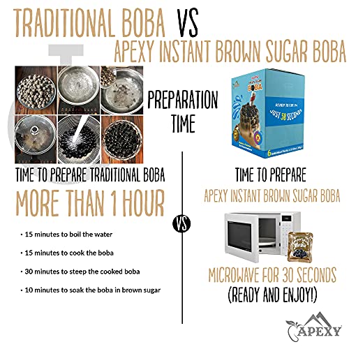 Instant Brown Sugar Tapioca Pearls / Boba 12.69Oz 6 Individual