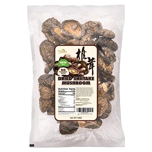 Apexy Dried Shiitake Mushrooms, 16 oz., Soft Texture, Stemless, ...