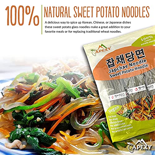 Apexy Sweet Potato Glass Noodles, Japchae Noodles, Korean Vermic